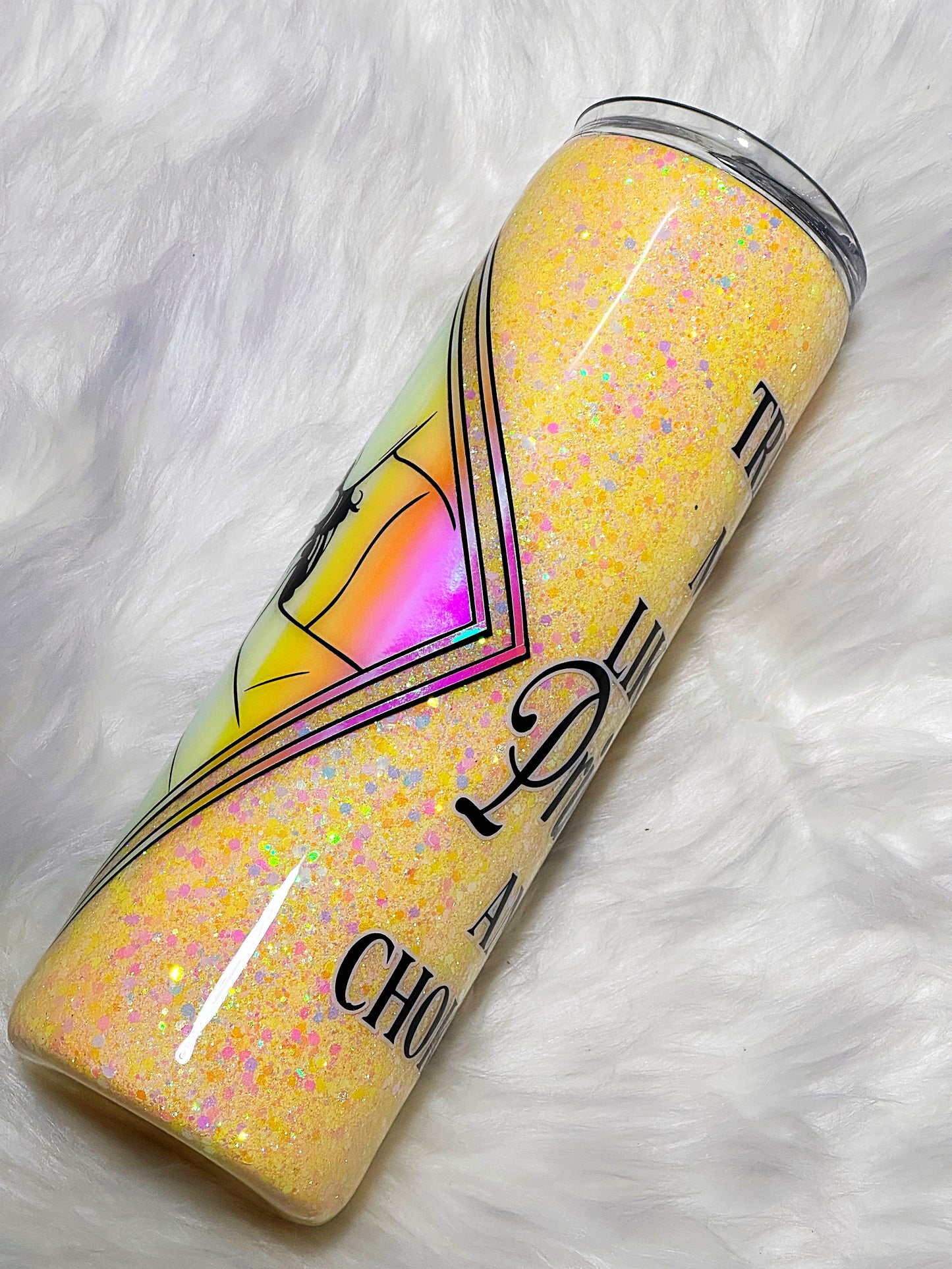 Choke Me glitter tumbler