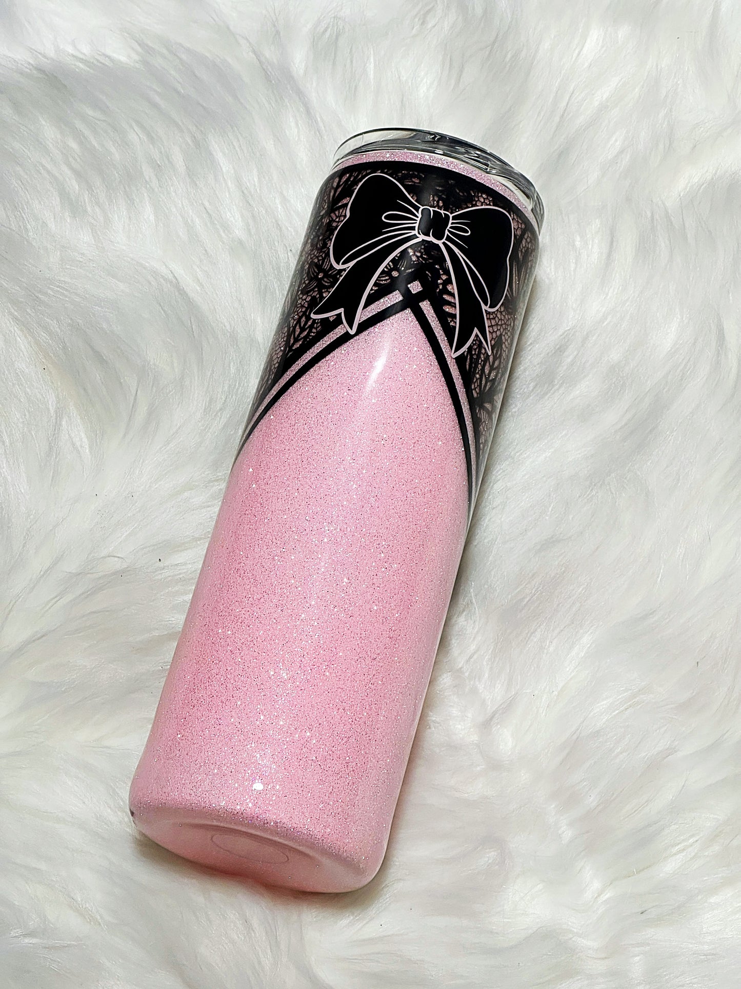 Naughty Lace glitter tumbler