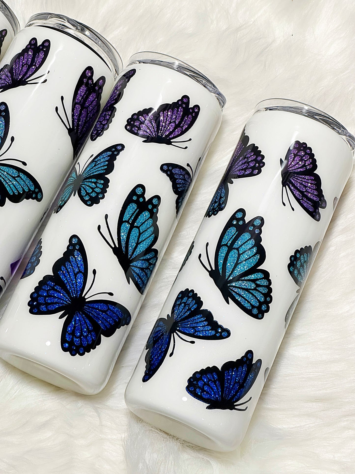 Birthstone Butterfly glitter tumbler