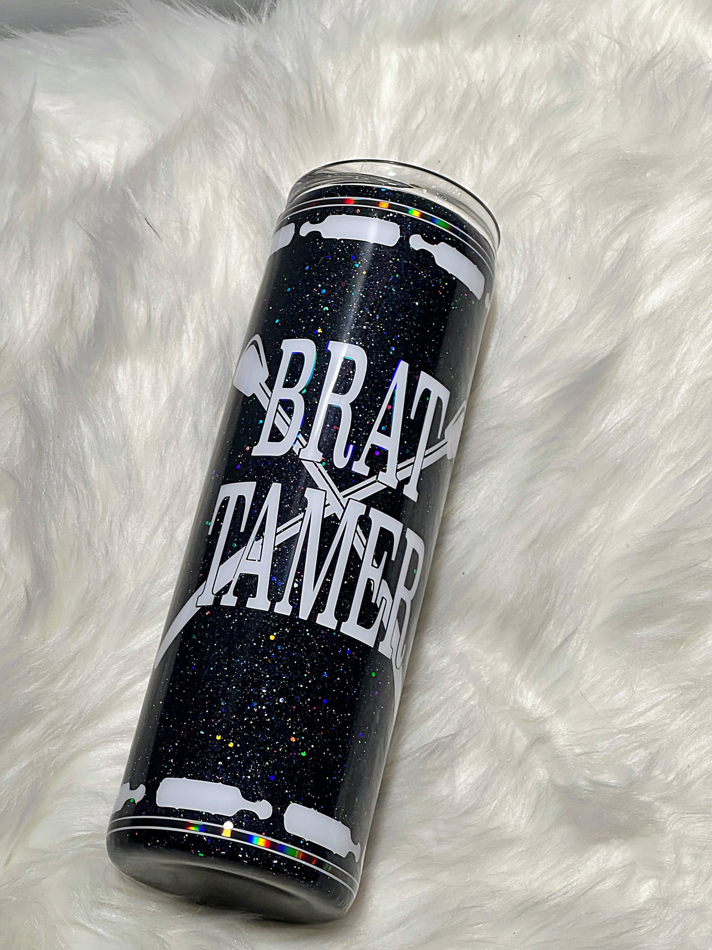 Brat Tamer glitter tumbler