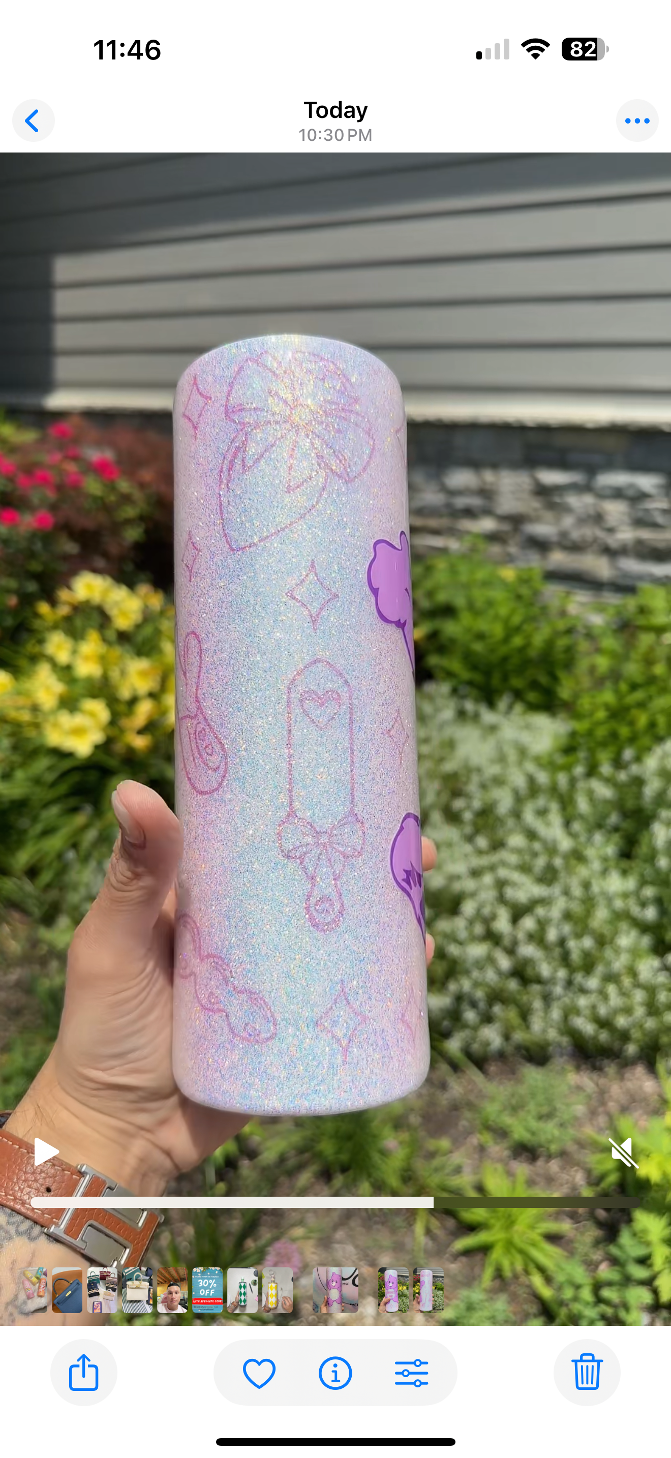 Naughty Bear hidden message tumbler