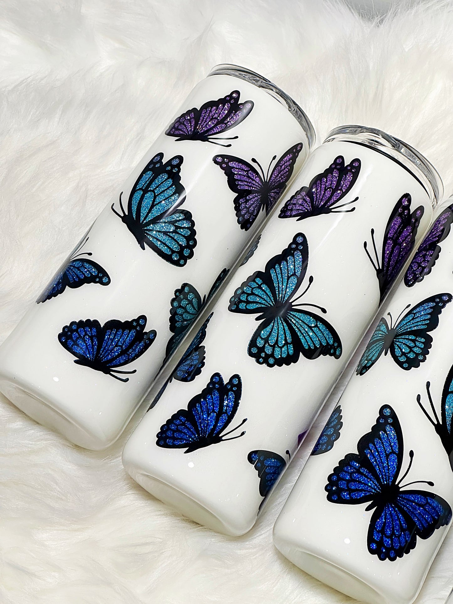 Birthstone Butterfly glitter tumbler