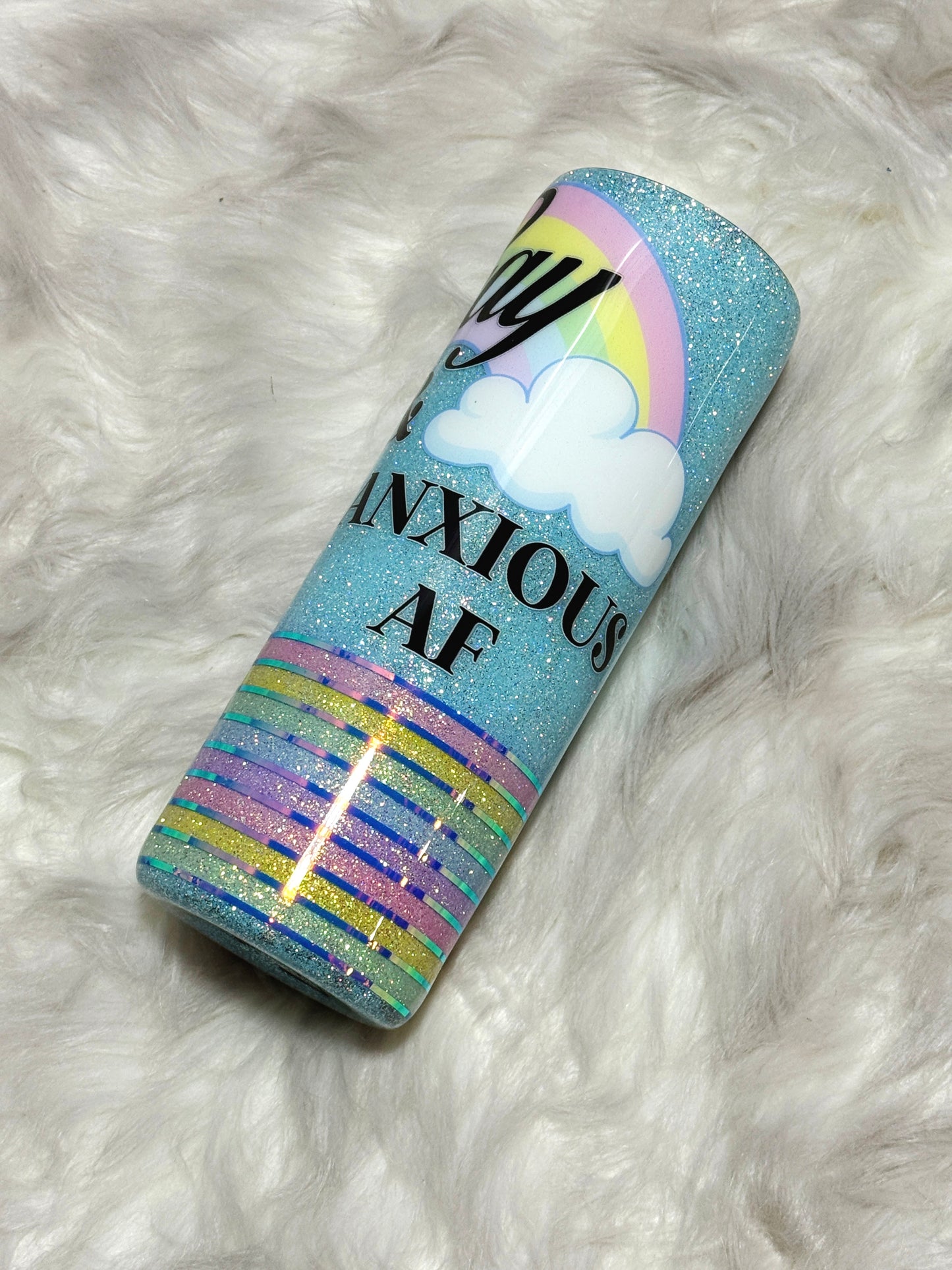 Gay and anxious AF glitter tumbler