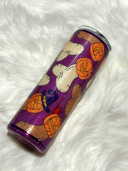 Dick-O-lanterns glitter tumbler