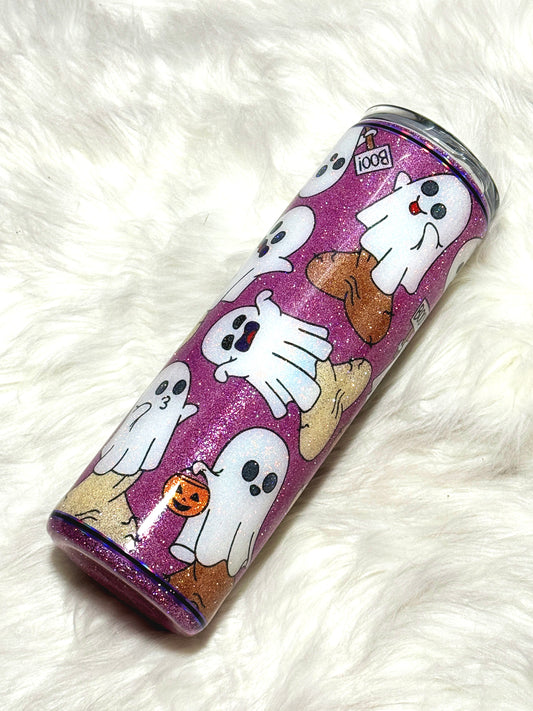 Boo-ners glitter tumbler