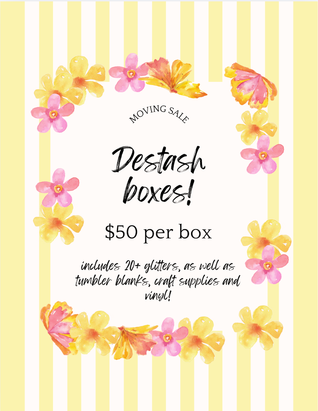 MOVING SALE DESTASH BOXES!