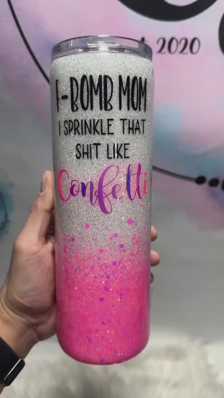 F-bomb mom tumbler pink or green!