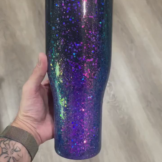 Purple glitter tumbler, glitter tumbler, color shift tumbler, custom tumbler