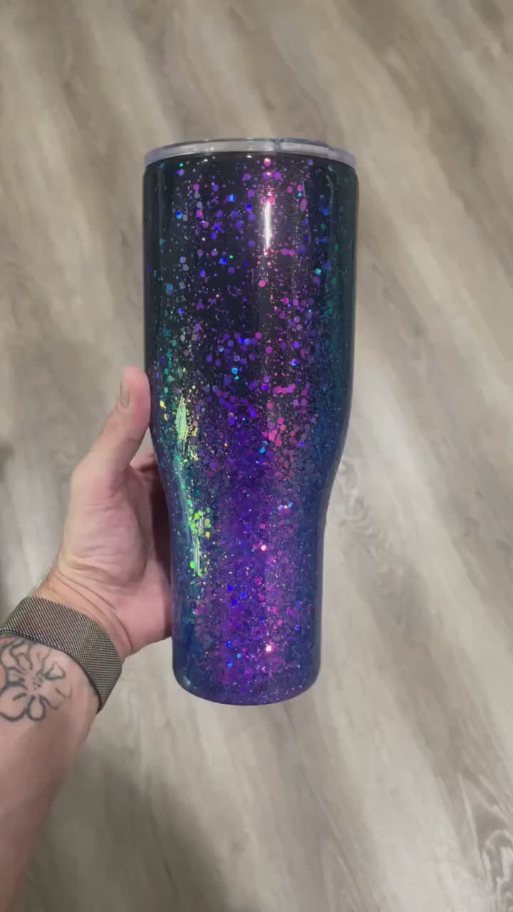 Purple glitter tumbler, glitter tumbler, color shift tumbler, custom tumbler