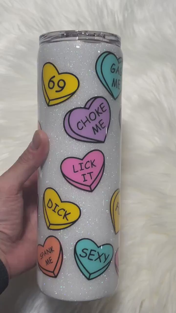 Naughty hearts tumbler