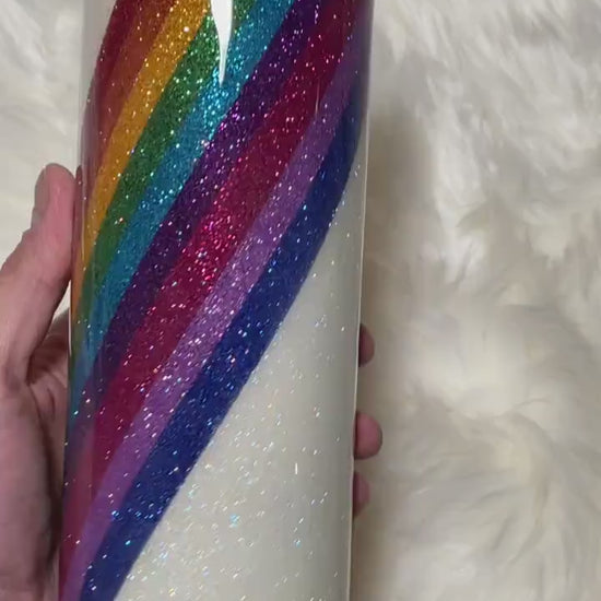 Rainbow pride/bi pride stripe tumbler