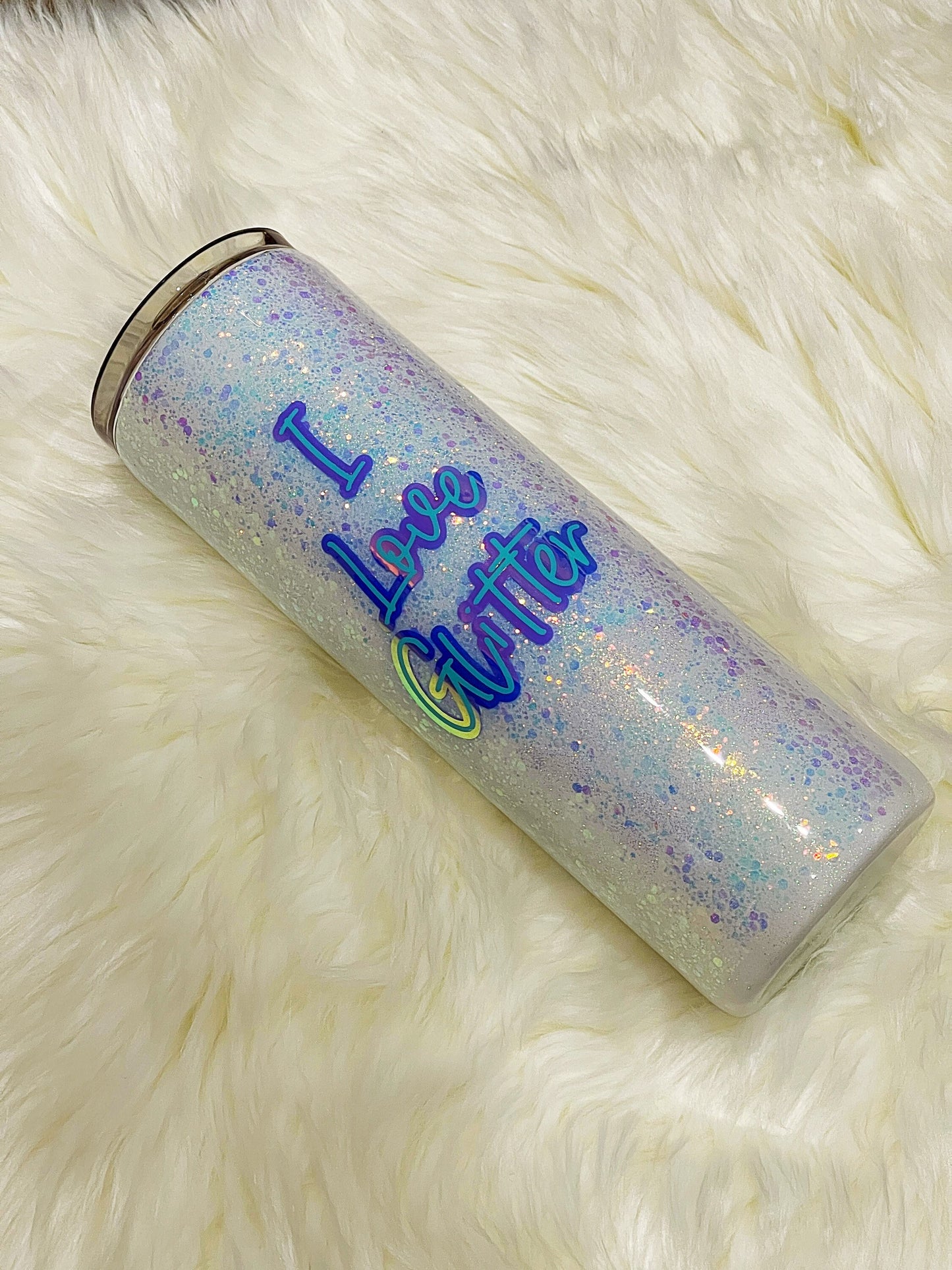 I love glitter and dick tumbler