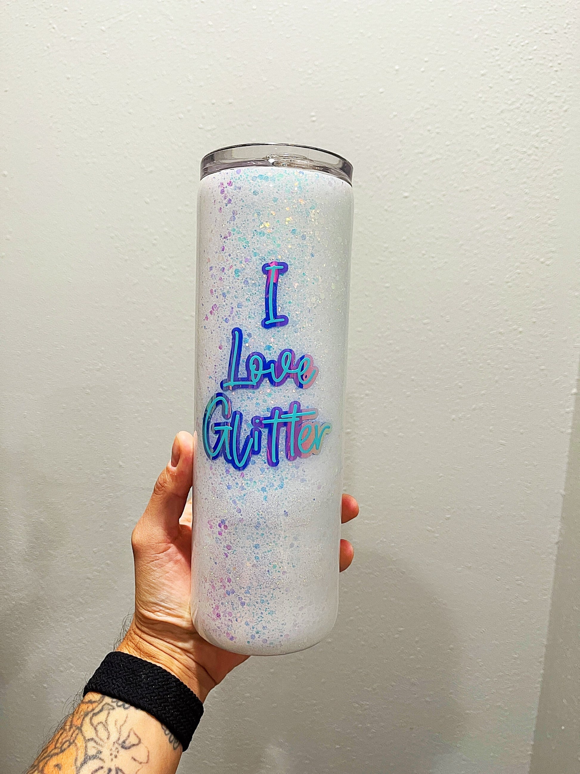 I love glitter and dick tumbler