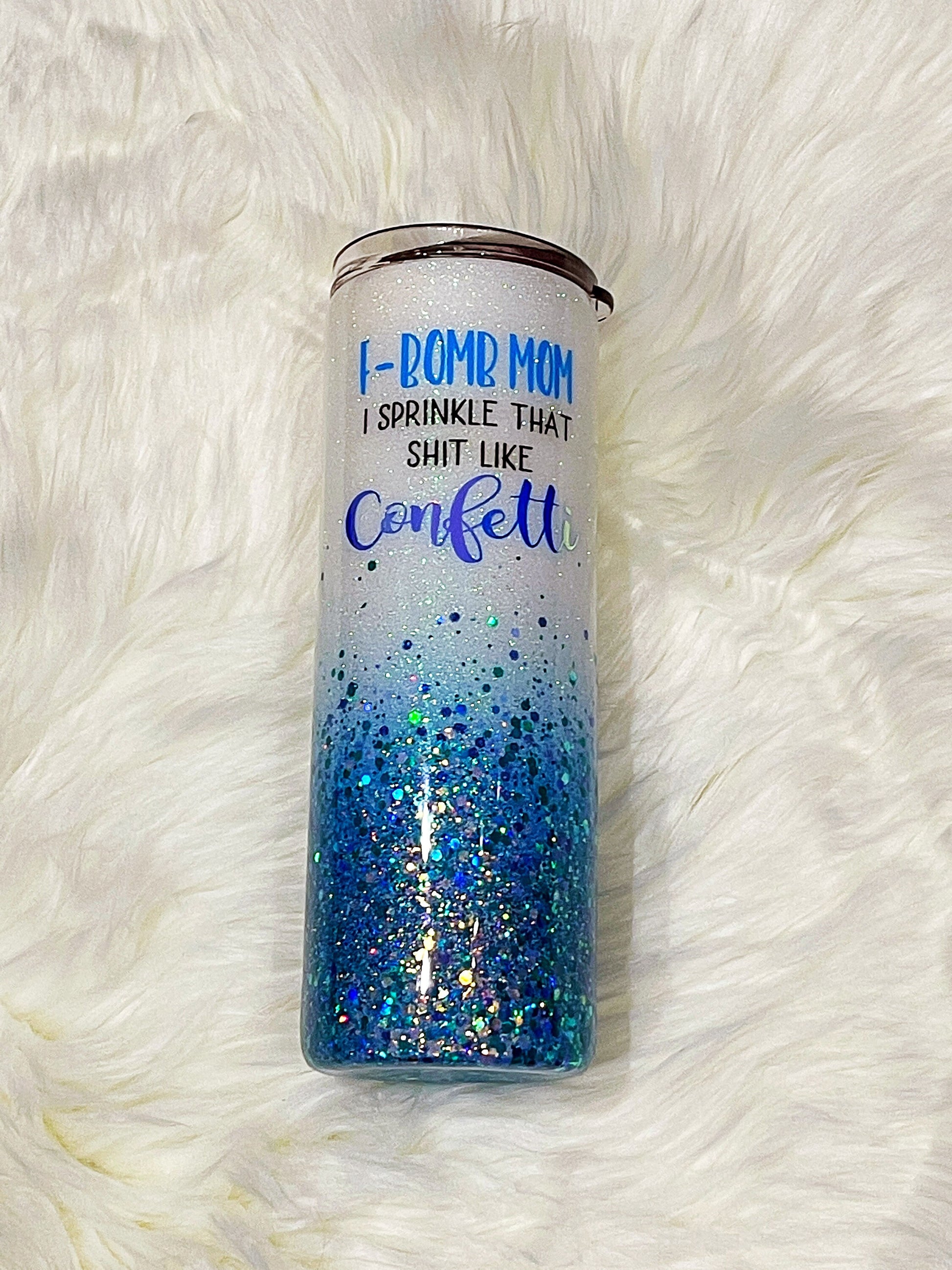 F bomb tumbler, glitter tumbler, mom tumbler, custom tumbler