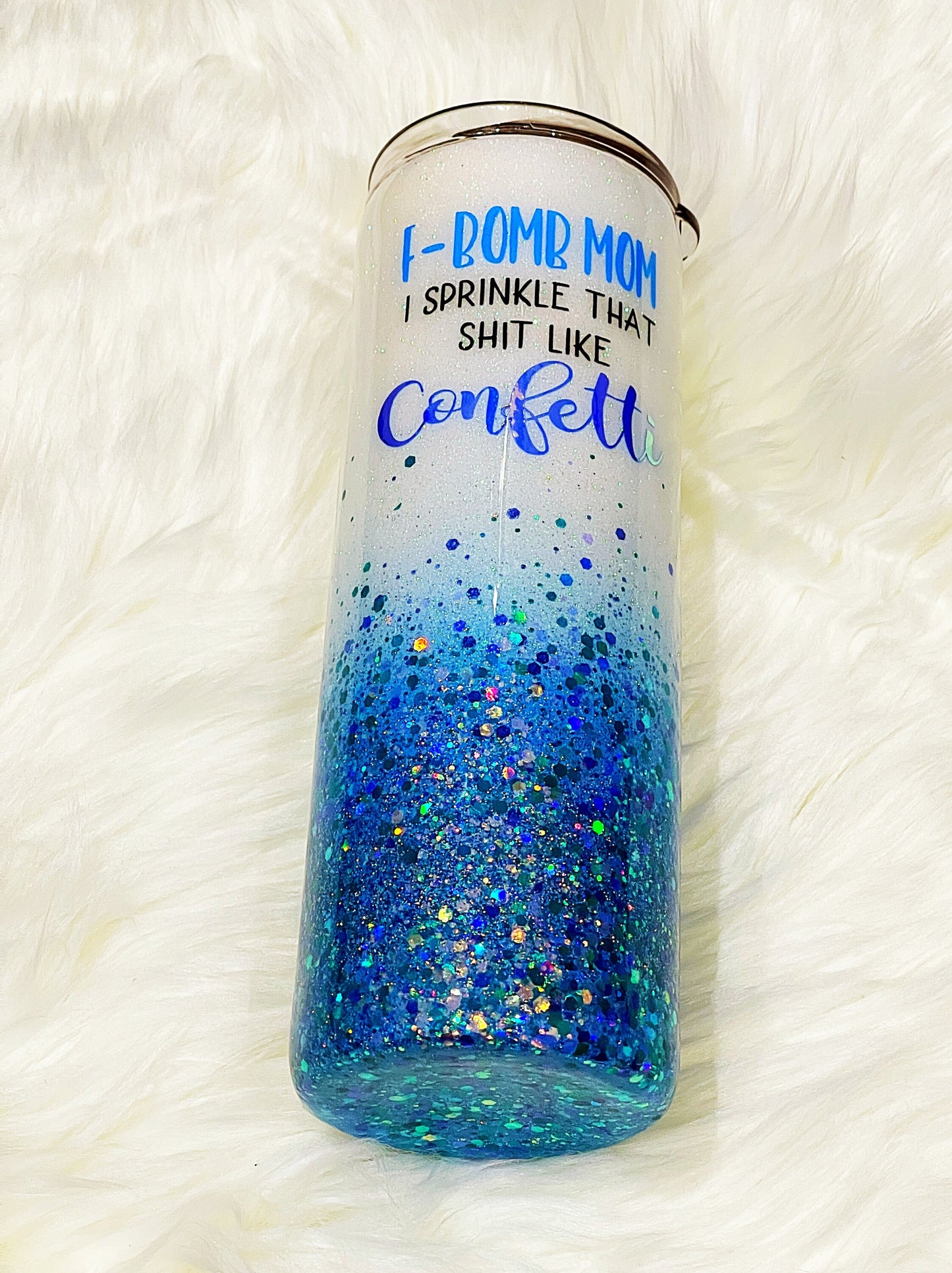 F bomb tumbler, glitter tumbler, mom tumbler, custom tumbler