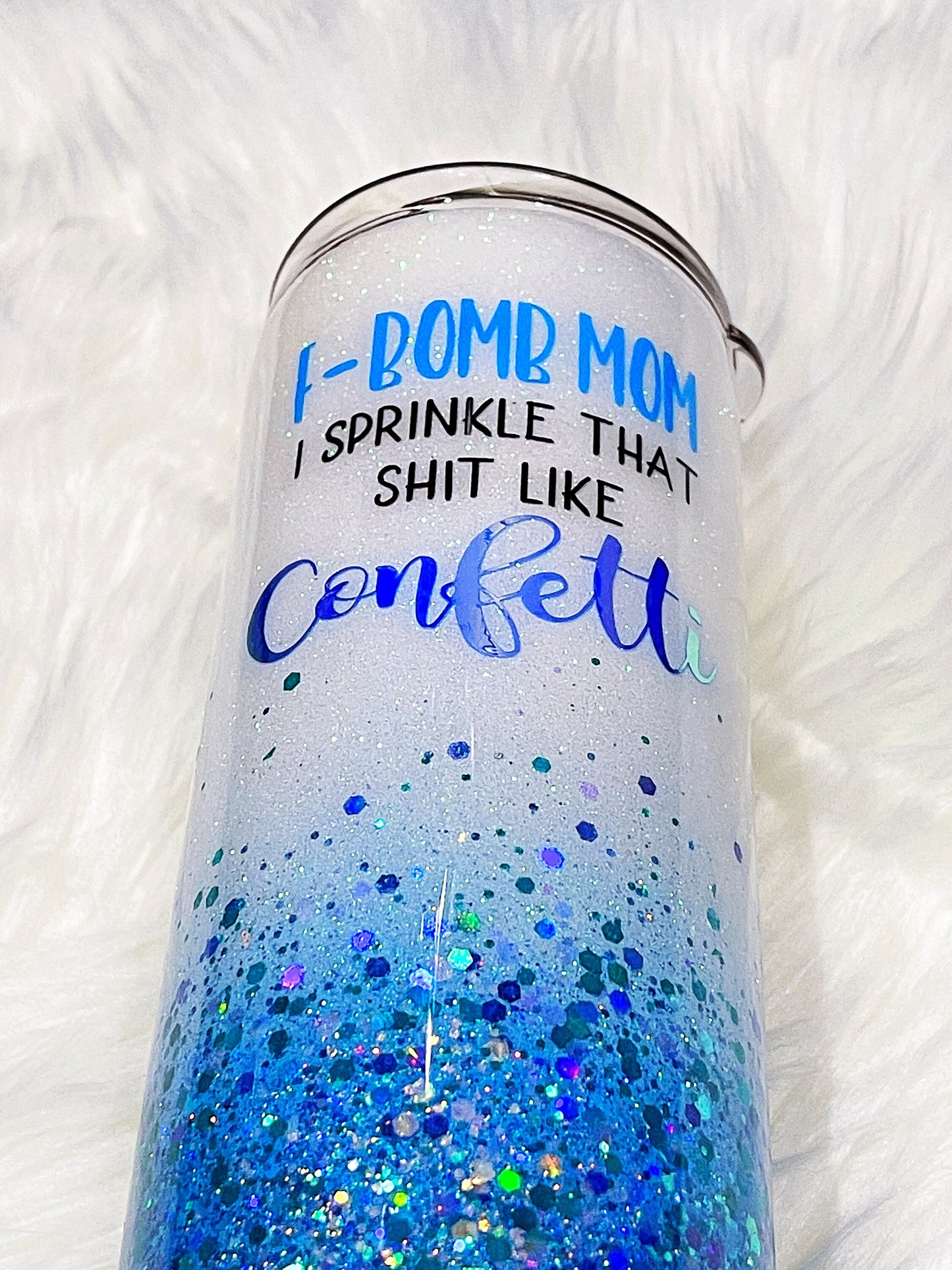 F bomb tumbler, glitter tumbler, mom tumbler, custom tumbler