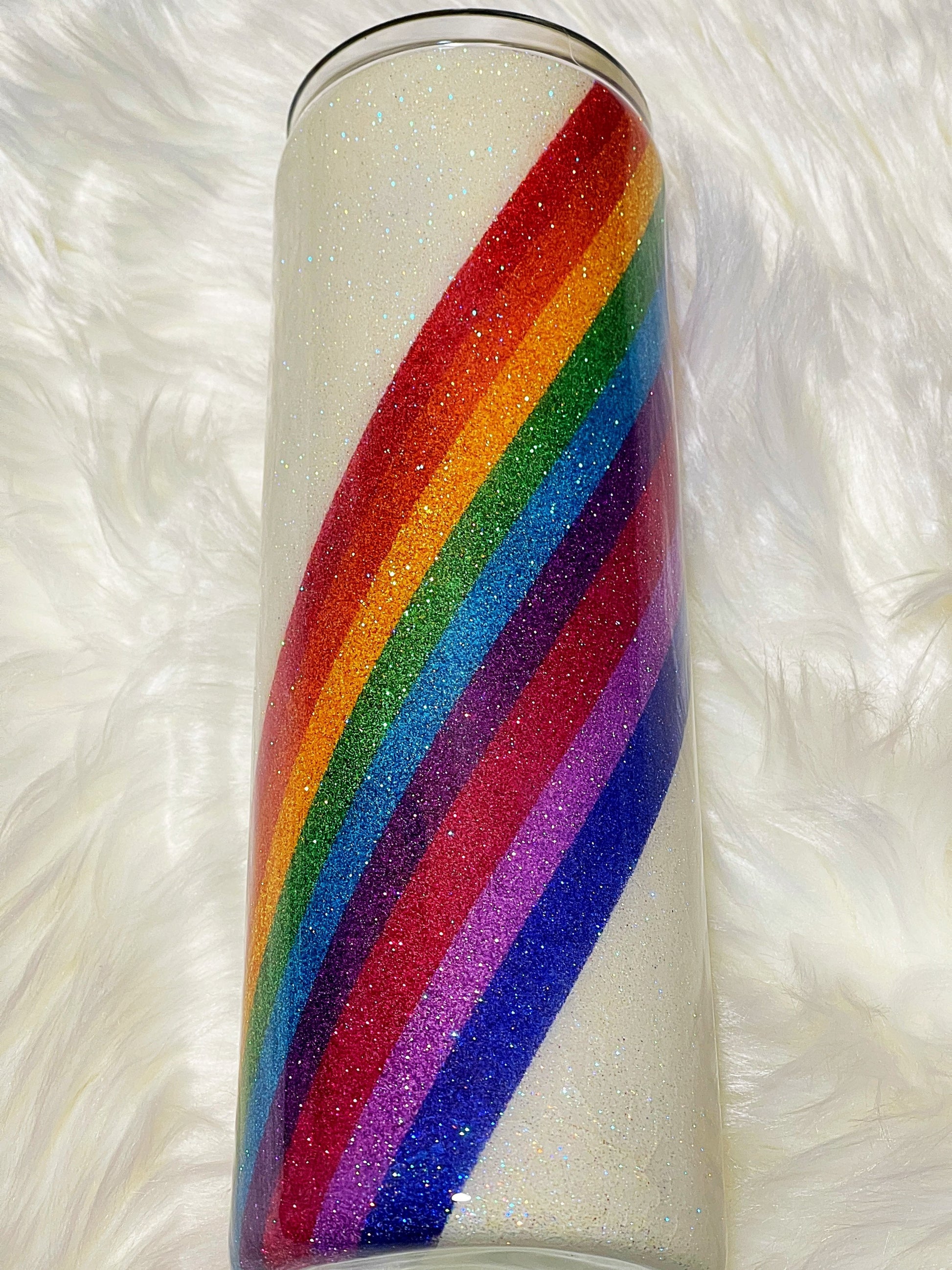 Rainbow pride/bi pride stripe tumbler