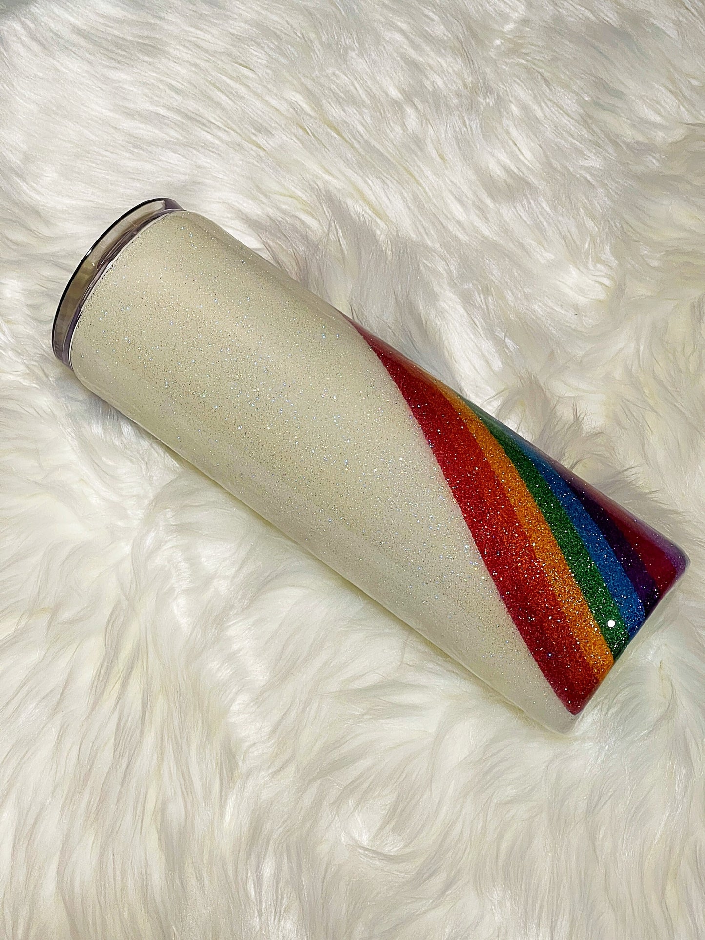 Rainbow pride/bi pride stripe tumbler