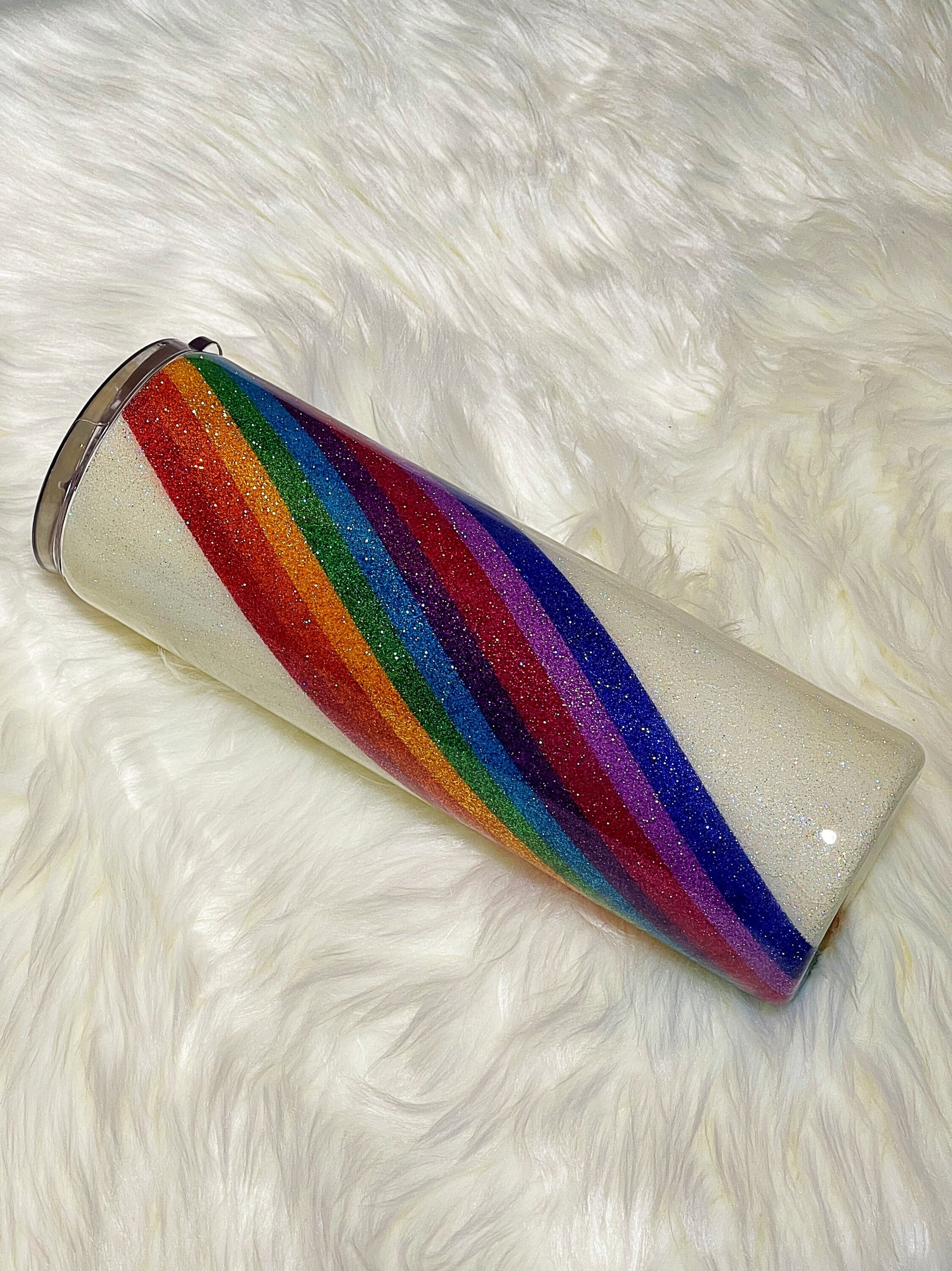 Rainbow pride/bi pride stripe tumbler