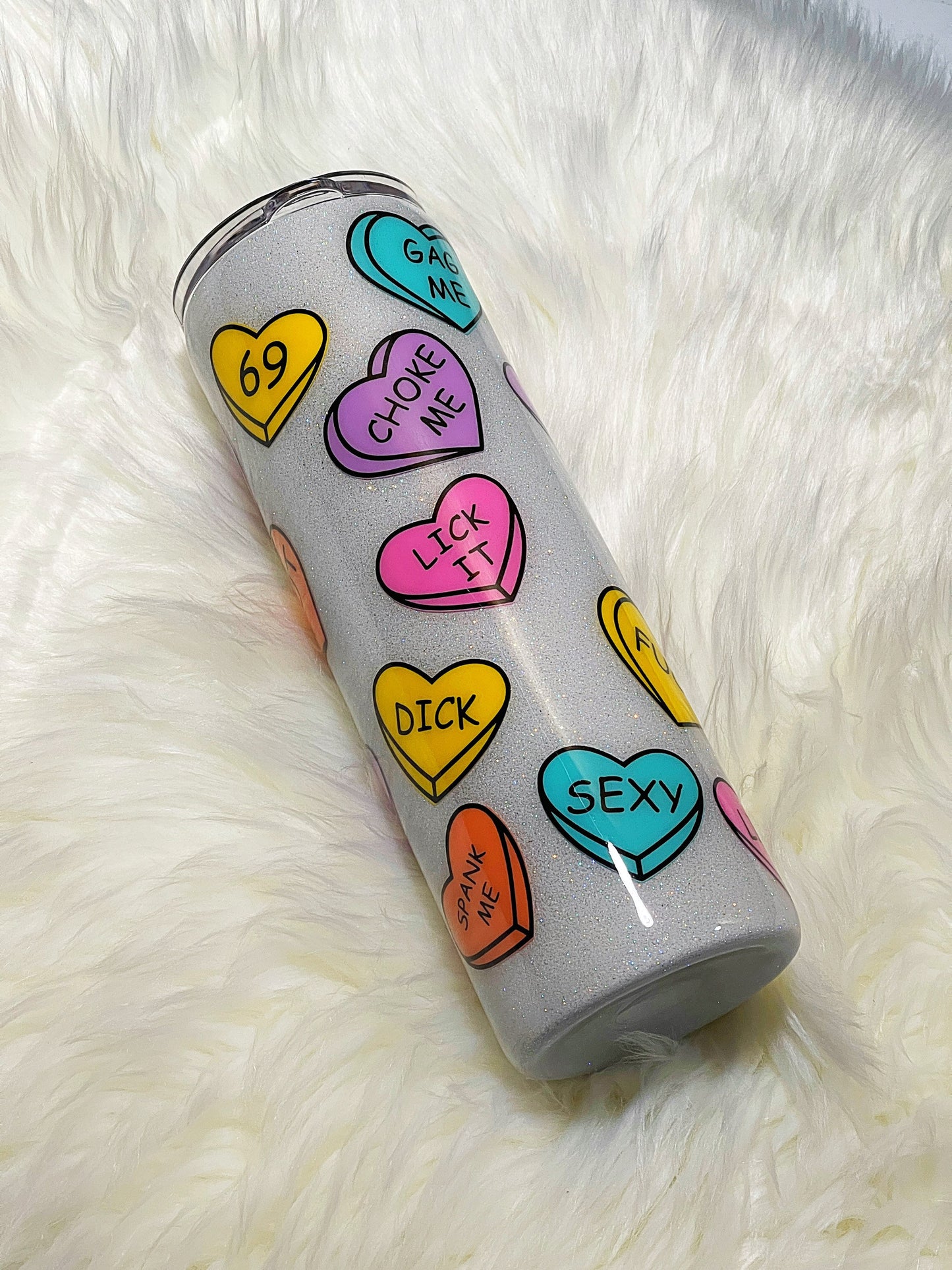 Naughty hearts tumbler