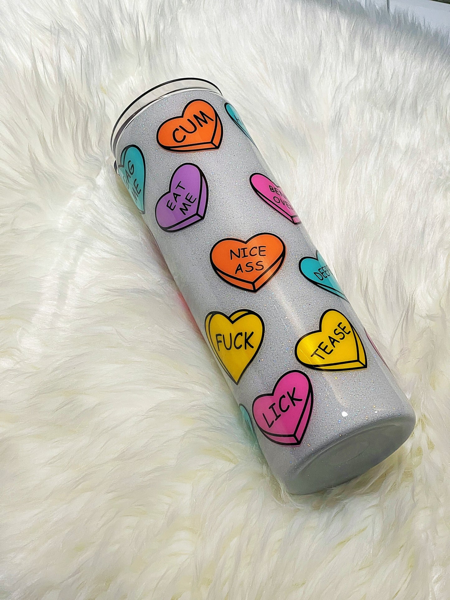 Naughty hearts tumbler