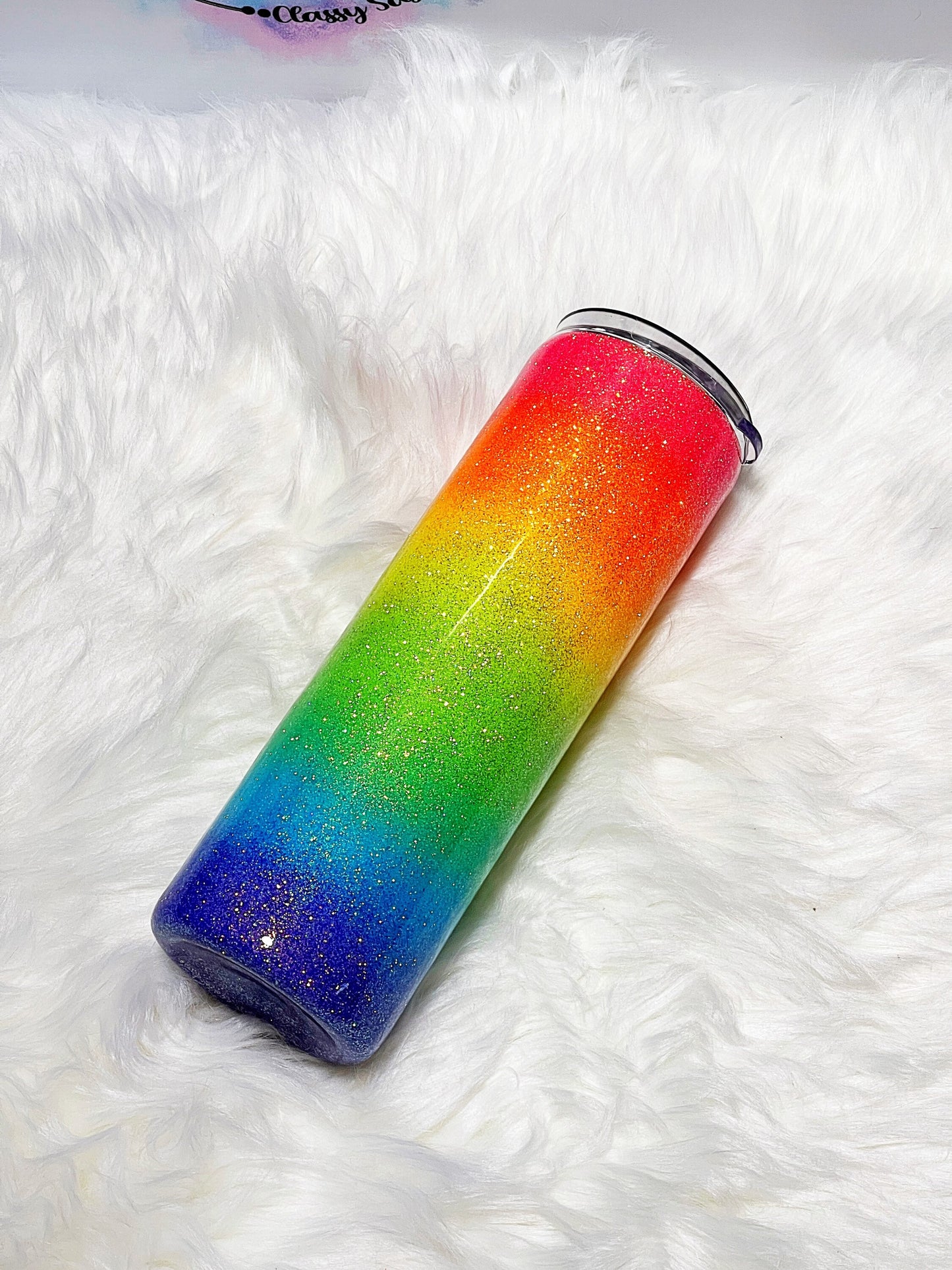 Rainbow tumbler/ pride tumbler/ neon rainbow