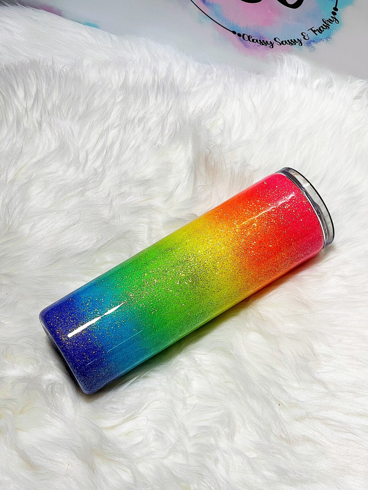 Rainbow tumbler/ pride tumbler/ neon rainbow