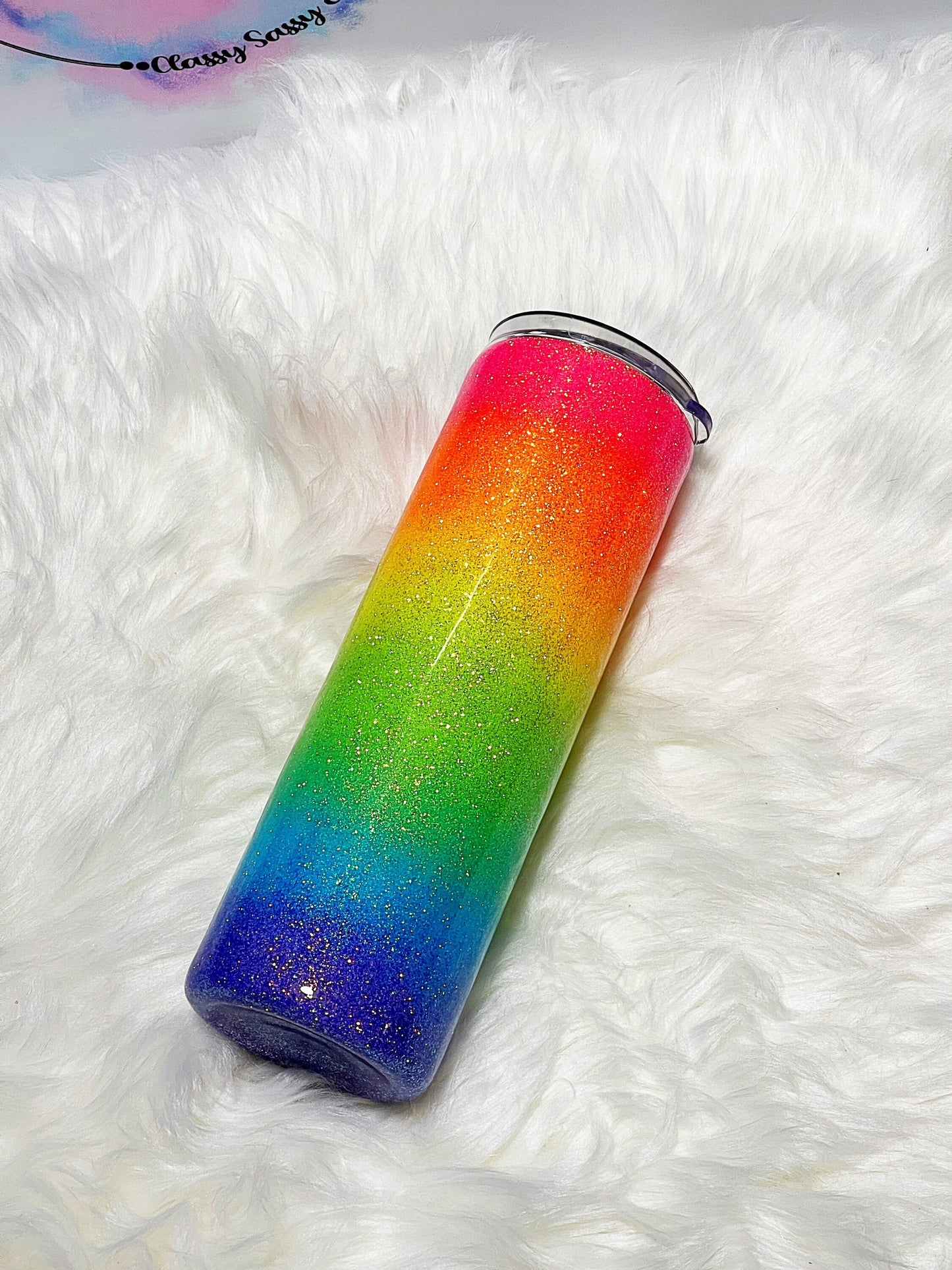 Rainbow tumbler/ pride tumbler/ neon rainbow