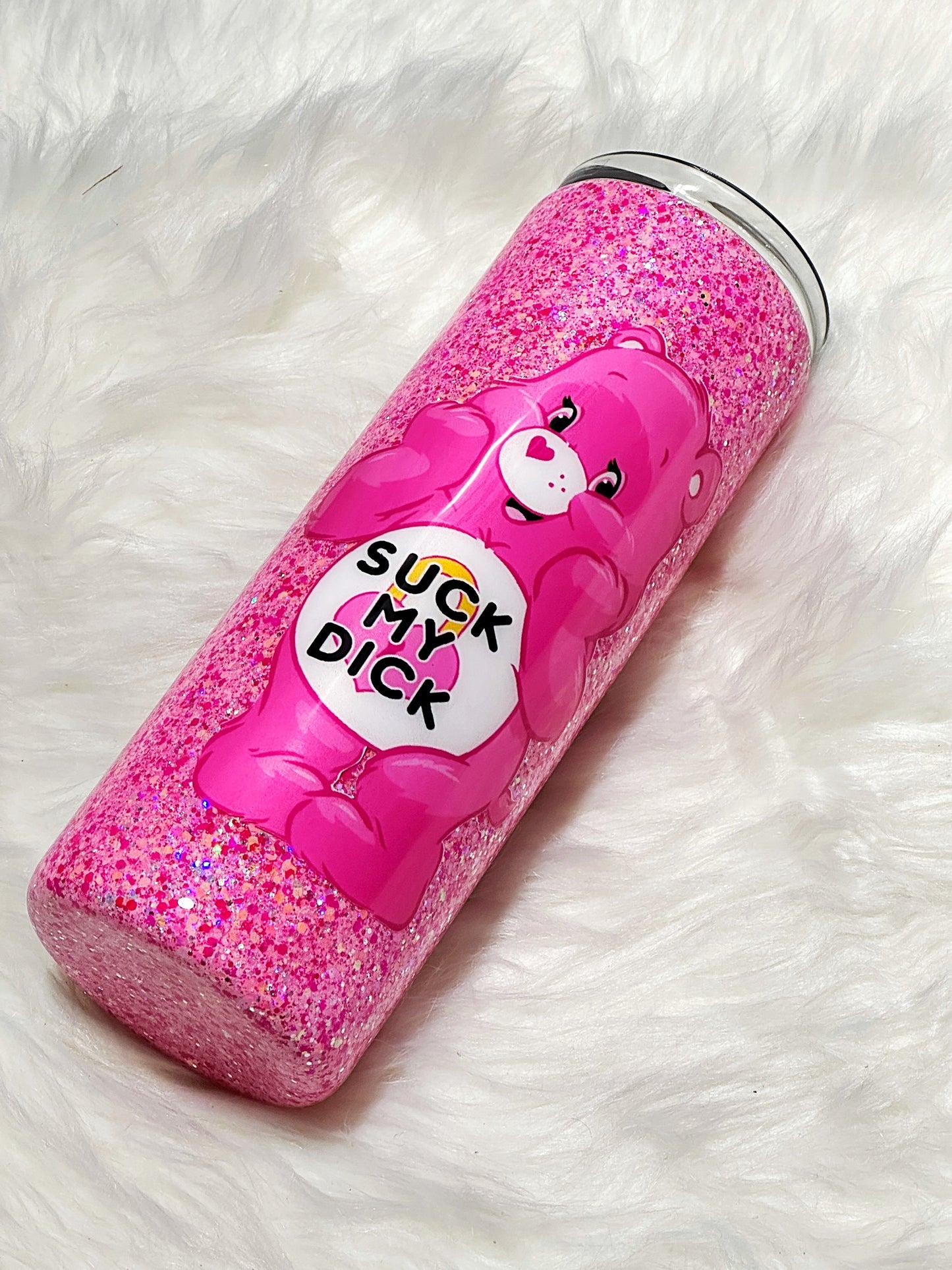 Swear Bear glitter tumbler